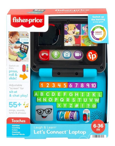 Imagen 3 de 4 de Laptop Computadora Fisher Price Infantil Bebes Sonidos Luces