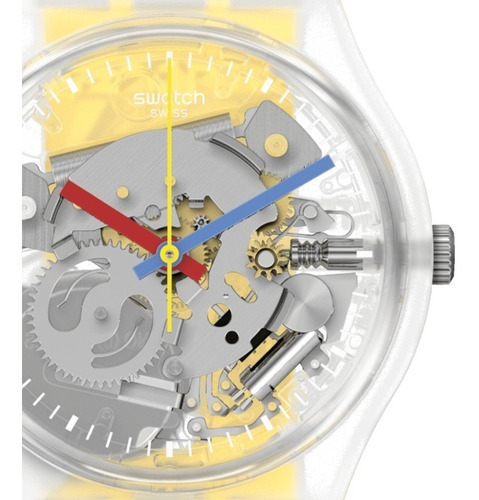 Reloj Swatch Ge291 Clearly Yellow Striped  Agente Oficial