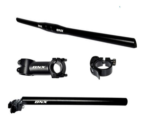 Kit Dnx Guidão Mesa Canote E Abraçadeira Mtb 