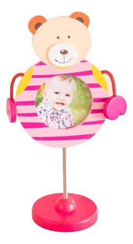 Moldura genérica 2734 rosa com design de ursinho de pelúcia de madeira x unidade