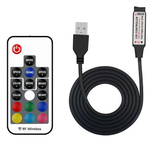 Rgbzone Control Remoto Inalambrico Usb Dc 5v Rf 3.3 ft 17