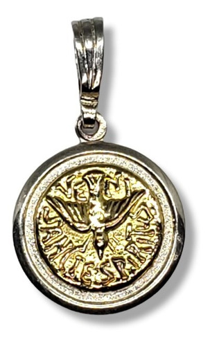 Dije Plata Y Oro Espiritu Santo 19mm