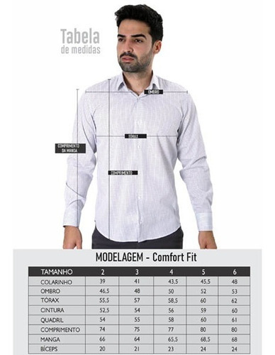Imagem 5 de 5 de Camisa Social Masculina Comfort Nigth