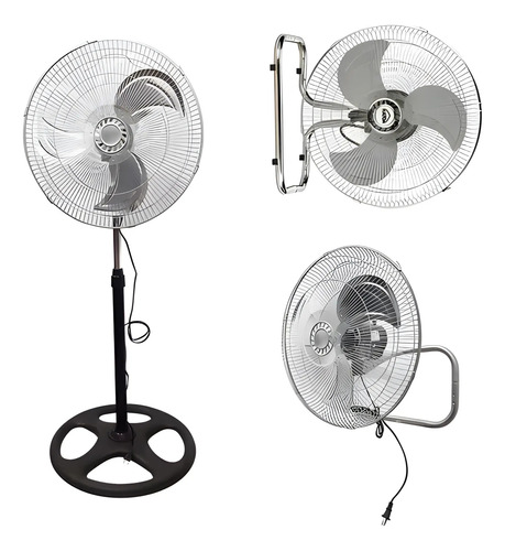 Ventilador Pedestal Pared Piso 18 PuLG 3 En 1 Metalico Katoa