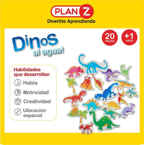 Imagen 2 de 10 de Juguete Agua Bebes Dinos Goma Eva Infantil