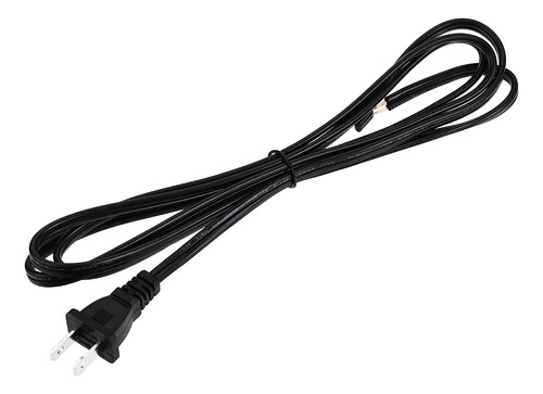 Uxcell Us Plug Lamp Cord, Spt-2 18awg Power Wire 1.8m Black,