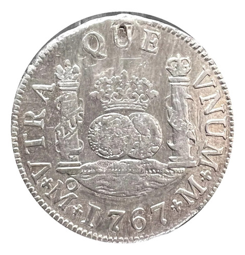 Moneda 2 Reales Columnaria Plata Original 1767 México Mo