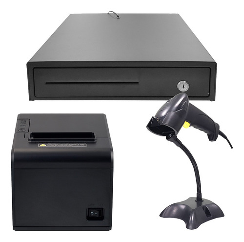 Kit Punto Venta Cajon Efectivo Escaner Codigo Impresora 80mm