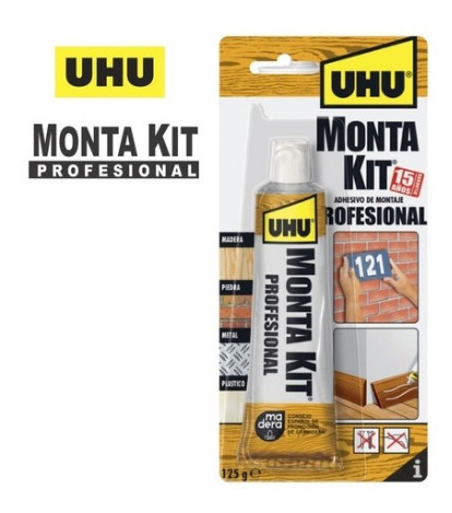 Uhu Monta Kit Adhesivo De Montaje X125g Madera Piedra Metal 