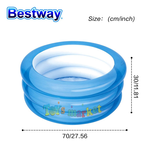 Pileta Inflable Redonda Bestway 3 Anillos Bañera Bebe