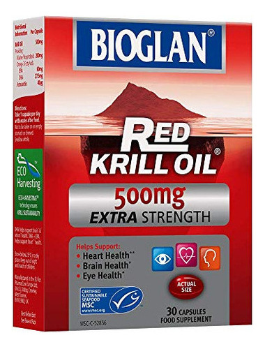 Bioglan 500 Mg Cápsulas De Aceite De Krill Rojo - Paquete D