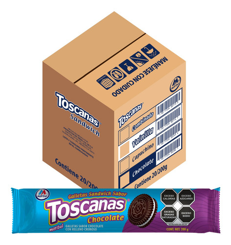 Galletas Sandwich Toscana Maribel Chocolate Caja 20pz 200g