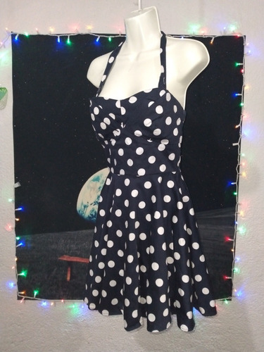 Vestido Pinup Talla Chica Marca Nicholas Azul Marino