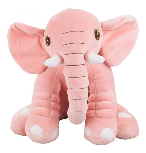 Elefante Sentado Baby De Pelúcia 27 Cm Cor Rosa