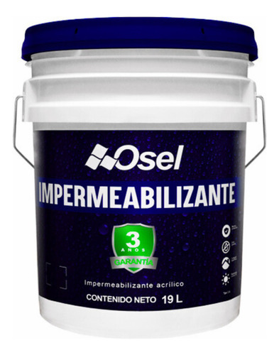 Impermeabilizante Acrílico Osel Cubeta 19l 3 Años 