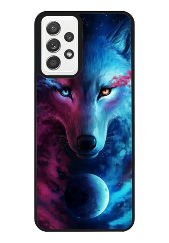 Funda Protector Para iPhone Lobo Colores Rosa Azul Moda