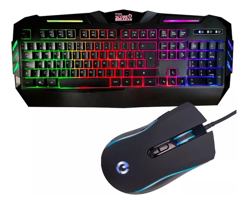 Kit Teclado Mouse Etheos Gamer Anti-ghosting Rgb Cable Usb