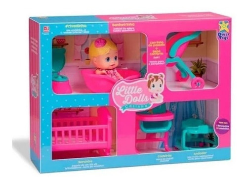 Imagen 2 de 7 de Casa De Muñeca Con Accesorios Little Dolls 4 En 1 Maternelle