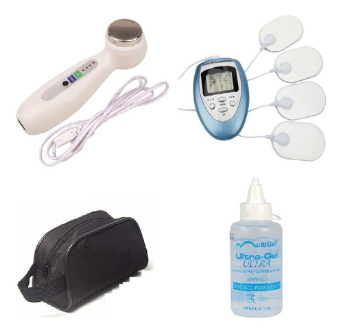 Ultrasom 1 Mhz Portatl Ultrassom Kit C/ Tens + Gel E Bolsa