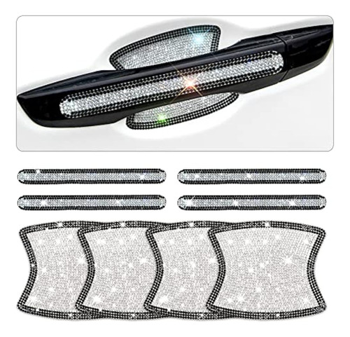 Nuevo 8pcs Bling Car Door Handle Protector Rhinestone Univer