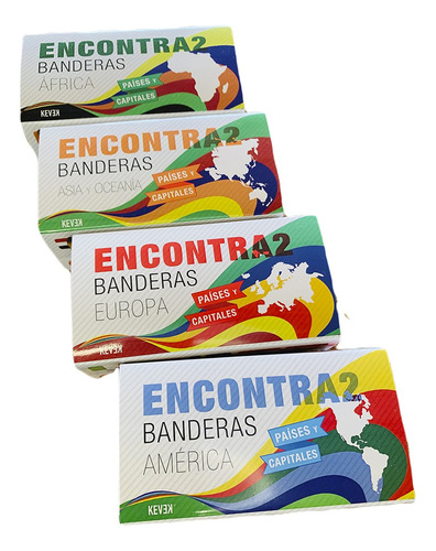 Juego De Memoria Econtra2 Banderas Del Mundo, Pack X4