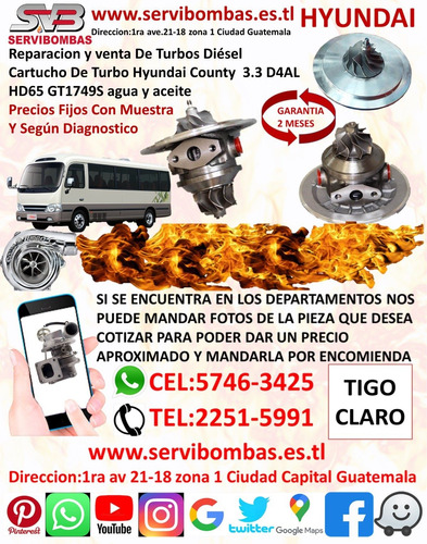 Imagen 1 de 10 de Turbo Hyundai County 3.3 D4al Gt1749s Guatemala