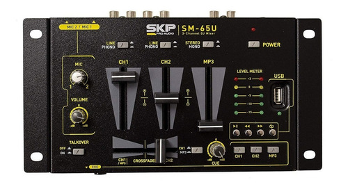 Mixer Dj Skp Pro Sm-65u Usb 2ch Reproductor Mp3 Consola 