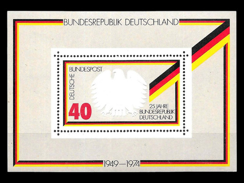 Alemania 1974 Simbolo Escudo Bandera Yv Bl9 Nuevo