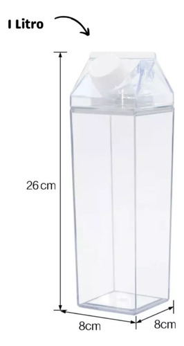 Botella De Plástico Acrílico De 1 Litro, Agua, Jugo, Leche,
