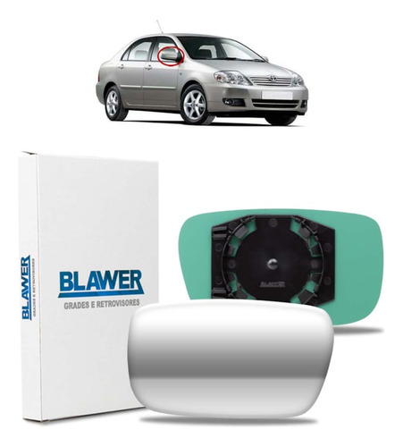 Lente Retrovisor Com Base Corolla 2003 2004 2005 2006 Ld
