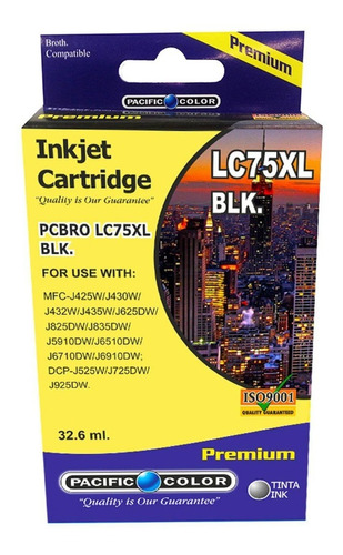 Tinta Compatible Con Brother Lc75 Negro /01-pcbrolc75bk