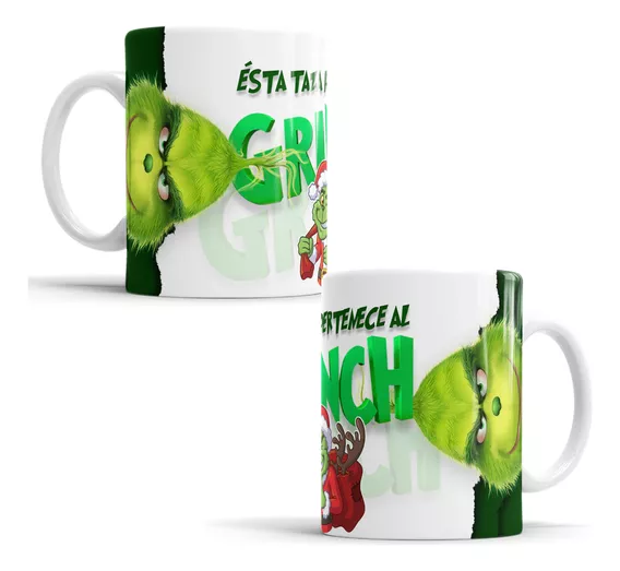 Taza De Esta Pertenece Al Grinch Santaclous De Navidad