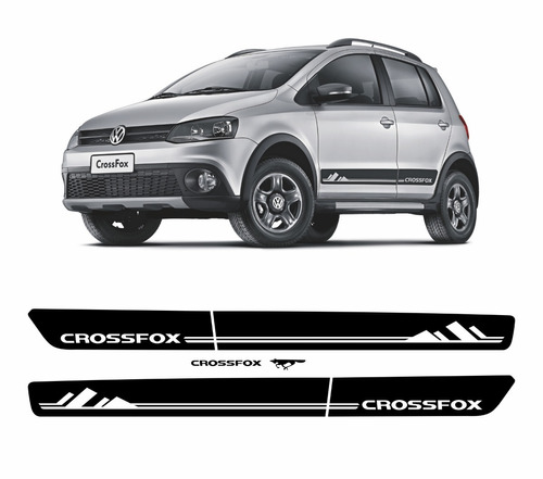 Adesivo Volkswagen Crossfox 2012 Preta Faixa + Traseira Dx30