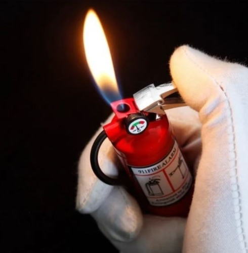 Mechero Luz Led Mini Extintor Extinguidor Gas Butano Ae57