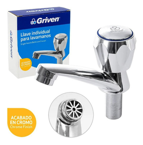 Llave Lavamanos Individual Metalica Marca Griven