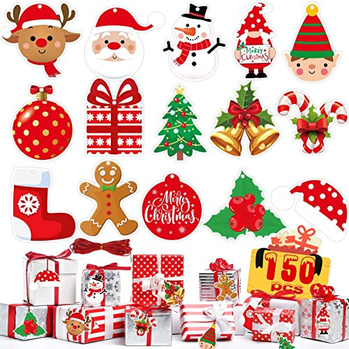 150 Etiquetas De Regalo De Navidad Diseños De Dibujos ...
