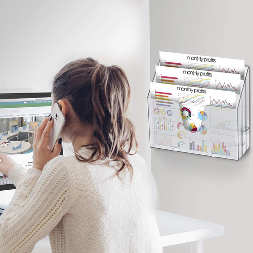 Organizador De Carpetas De Archivos Triple Horizontal (...