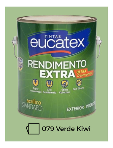 Tinta Interna E Externa Eucatex Rendimento Extra - 3,6 Gl Verde Kiwi
