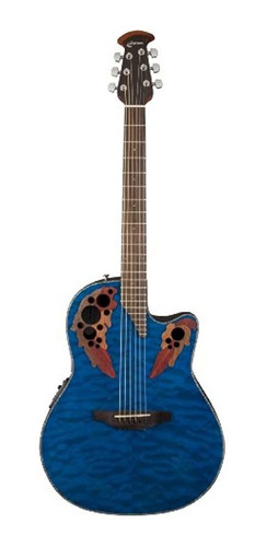 Ovacion Ce44p8tq Guitarra Acustica Trans Azul Colcha Arce