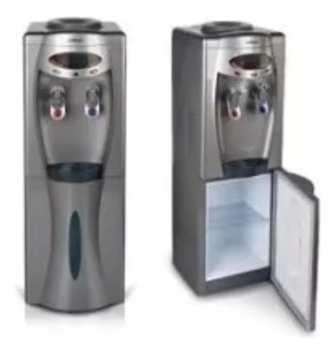 Dispenser De Agua Frio Calor Con Heladera Digital Gris