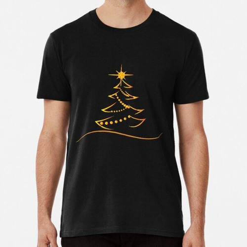 Remera Árbol De Navidad Dorado Pluma Art Stars Lindo Regalo 