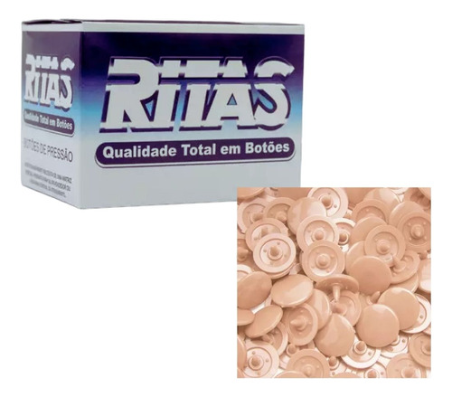 Botão De Pressão Tic Tac Ritas Nº10 Cx 200 Unidades Cor Avelã