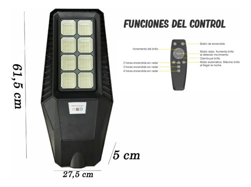Lámpara Solar De Alumbrado Público 100w. Éxito Corp.