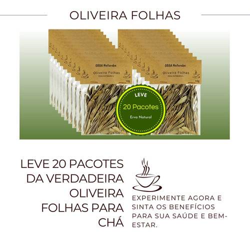 Ervas Para Chá Chá De Oliveira Em Ervas 200 G Pacote X 20
