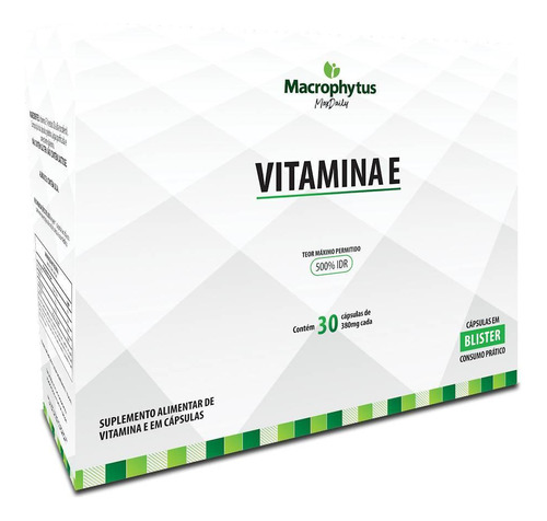 Vitamina E 500% Idr 400 Ui 30 Cápsulas - Macrophytus