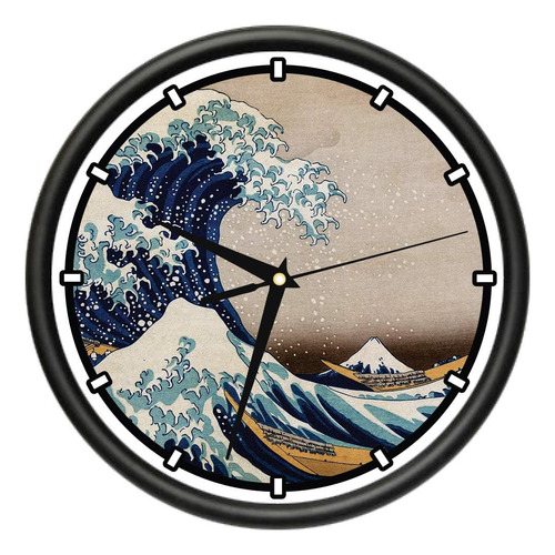 Ola De Kanagawa Reloj De Pared | Movimiento De Cuarzo De Pre
