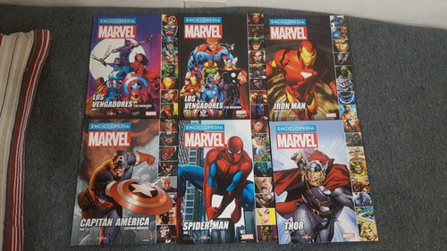 Lote 6 Enciclopedias Marvel Vengadores Spiderman Iron Man 