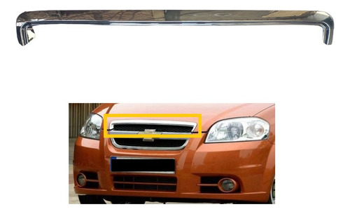 Moldura Cromada De Capot Chevrolet Aveo 2007 - 2011