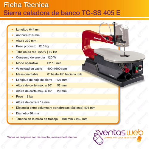 Sierra Caladora De Banco 120w Velocidad Variable Soplador