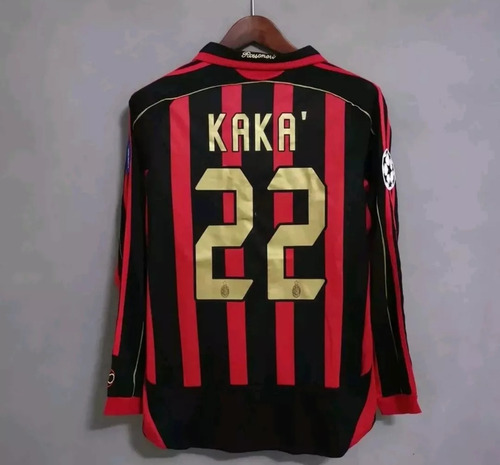 Jersey Ac Milan Retro 06/07 Kaka' #22 Manga Larga 